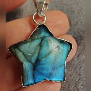 Star-Shaped Blue Labradorite Pendant